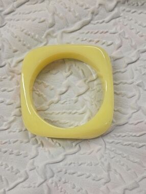 Lemon Yellow Square Acrylic  Bangle Bracelet